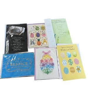 Lot of 6 NEW Easter Cards American Greetings & Papyrus Husband, Parents, Friends